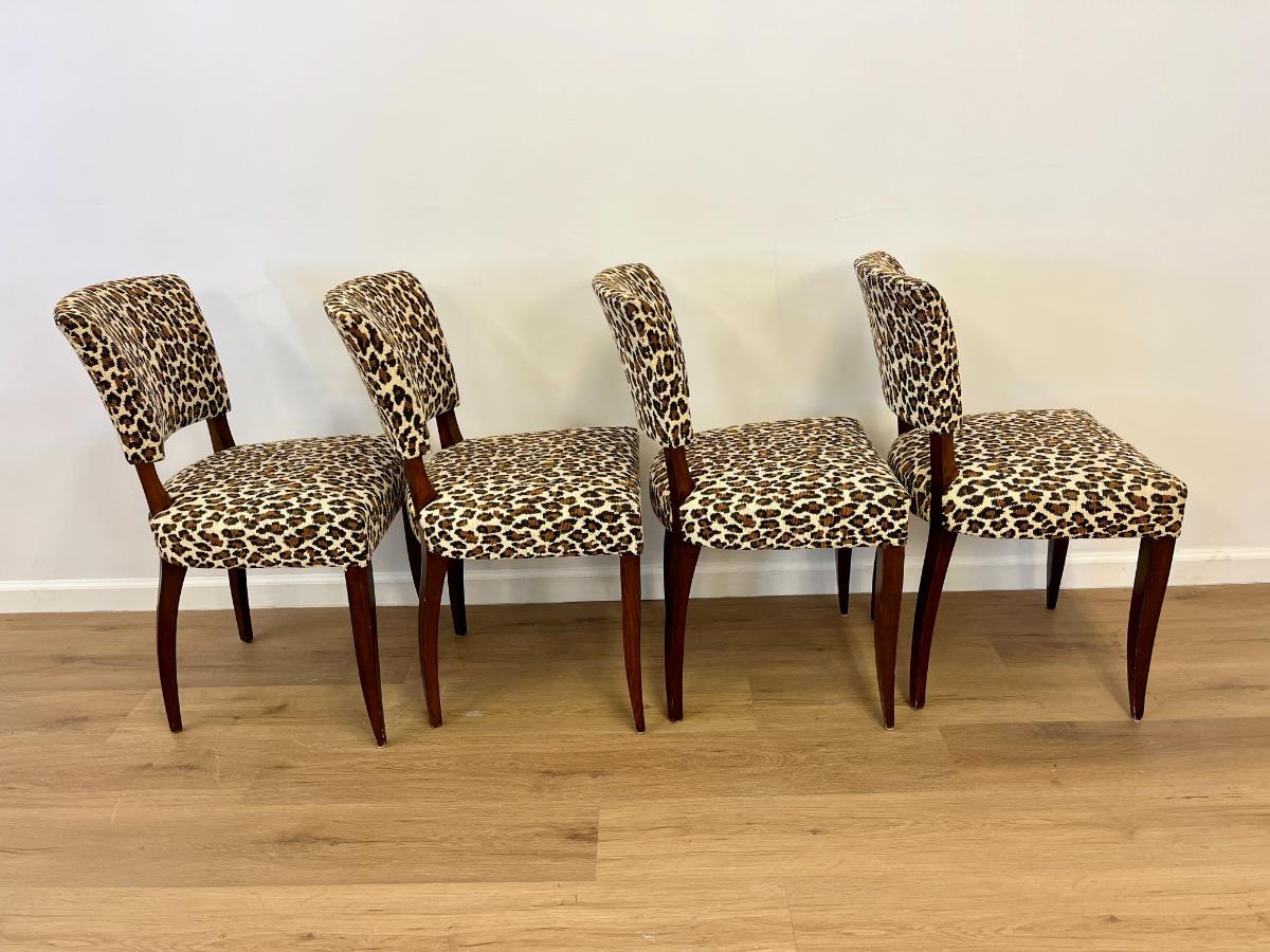 Vintage Custom Upholstered Dining Chairs, Set of 4