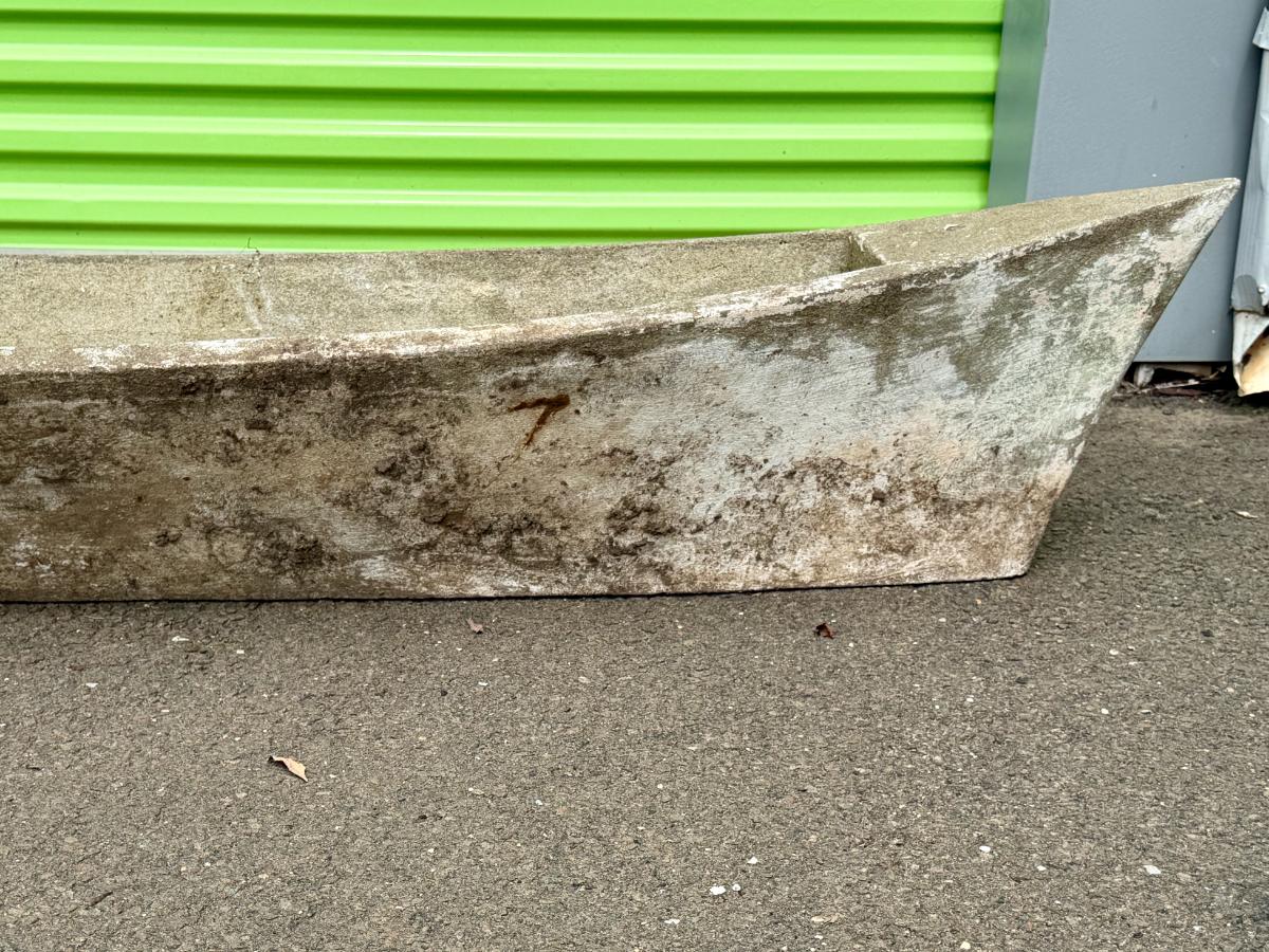 Canoe Shaped Oversized Concrete Planter