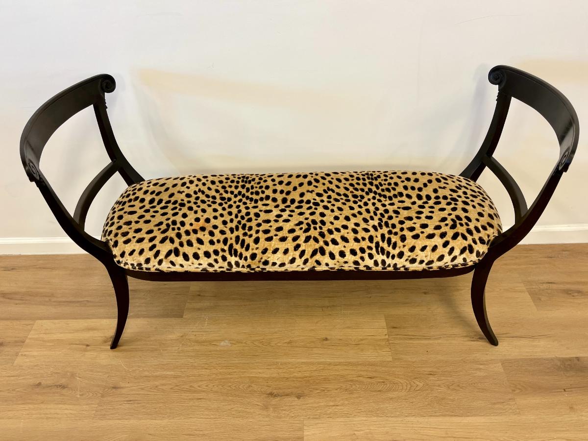 Vintage Hollywood Regency Custom Upholstered Bench