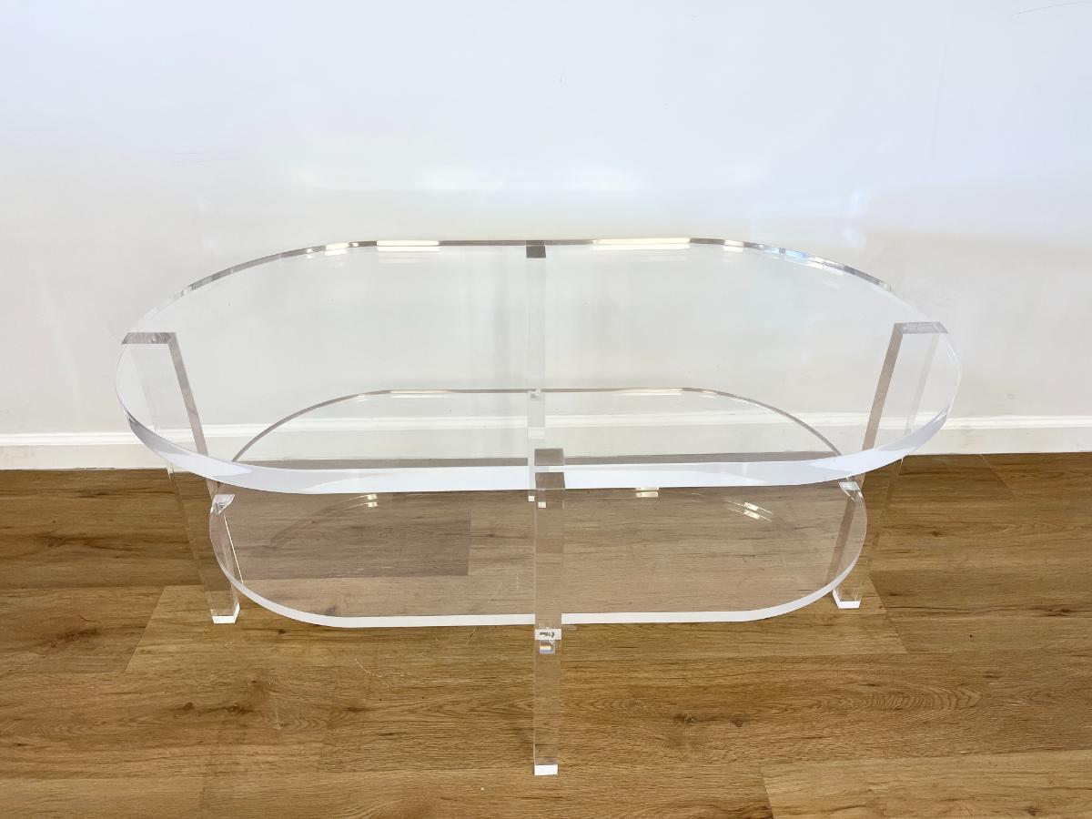 Vintage Two-Tier Lucite Coffee Table