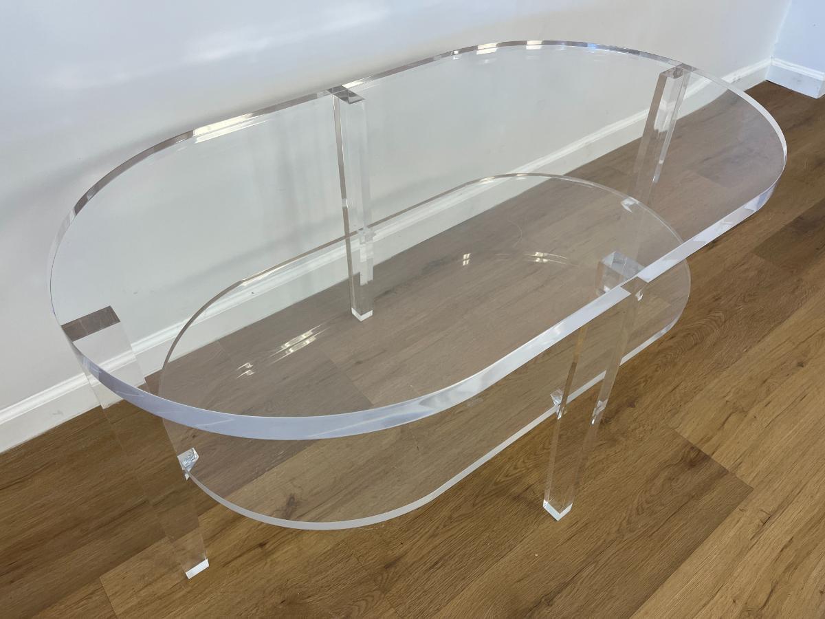 Vintage Two-Tier Lucite Coffee Table