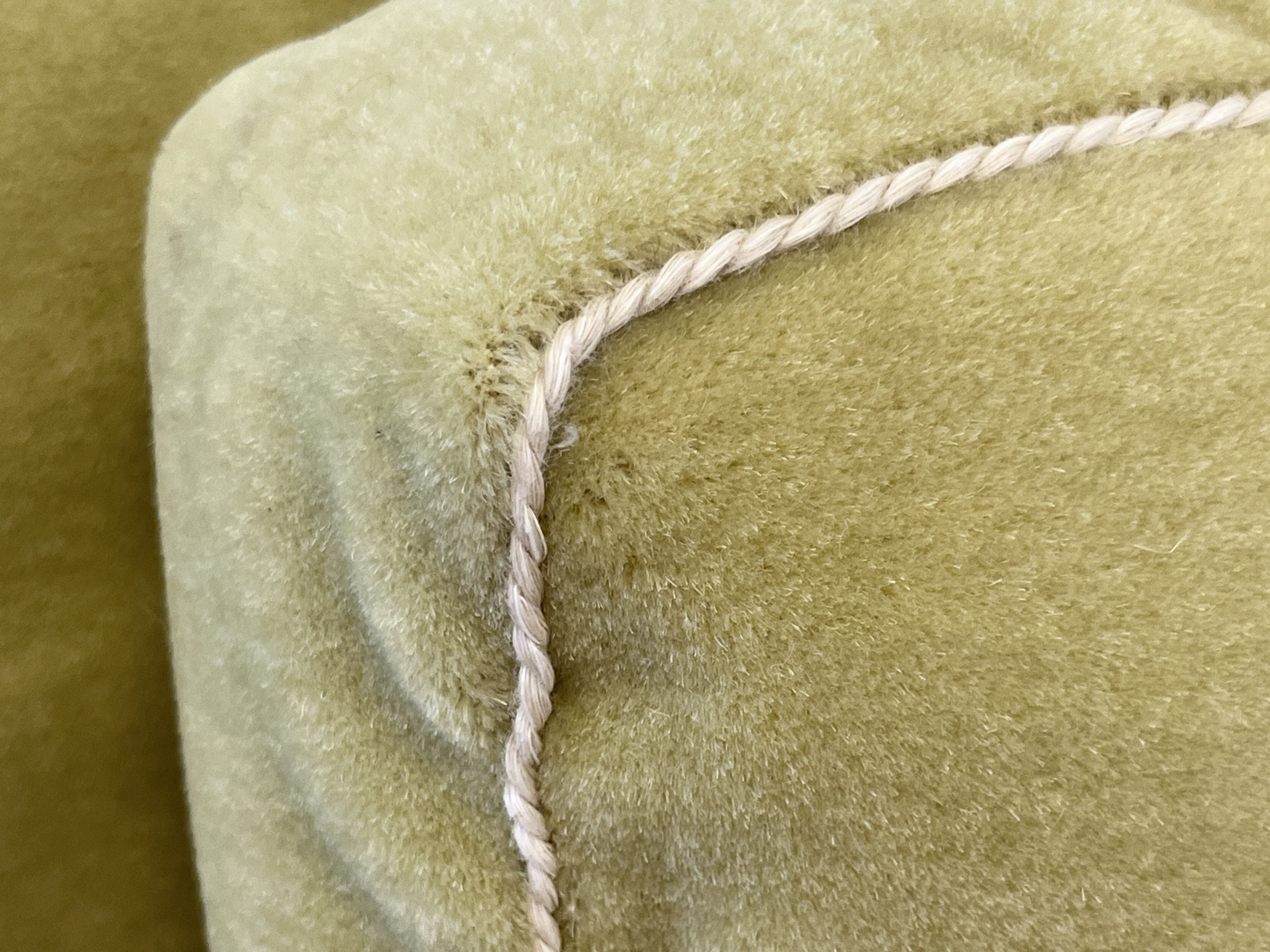 Custom Chartreuse Mohair Pillows, Set of 4