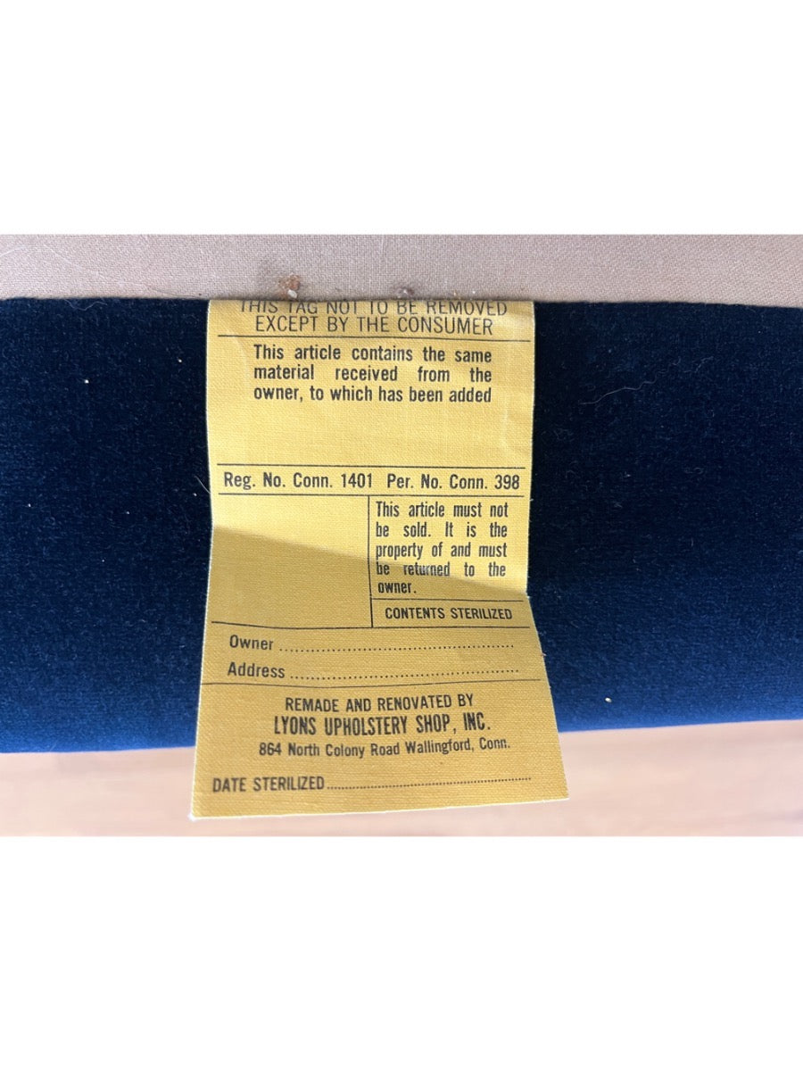Baker Blue Velvet Loveseat, 2 of 2
