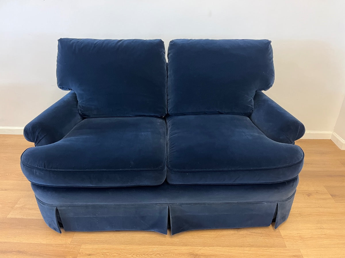 Baker Blue Velvet Loveseat, 2 of 2
