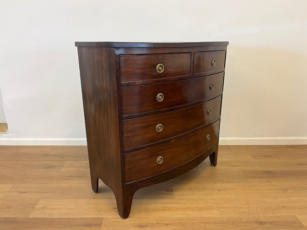 Antique Mahogany Bowfront Chest of Drawers