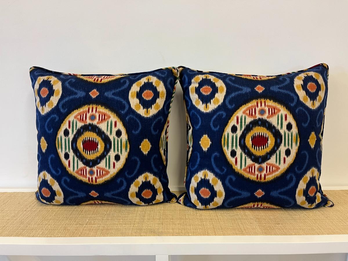 Duralee Dakota Ikat Pillows, Pair