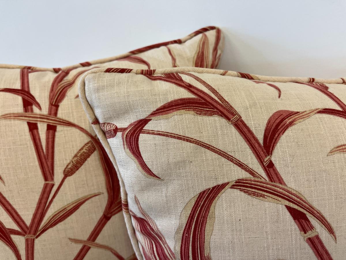Custom Botanical Print Pillows, Pair