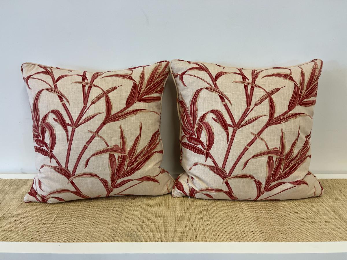 Custom Botanical Print Pillows, Pair