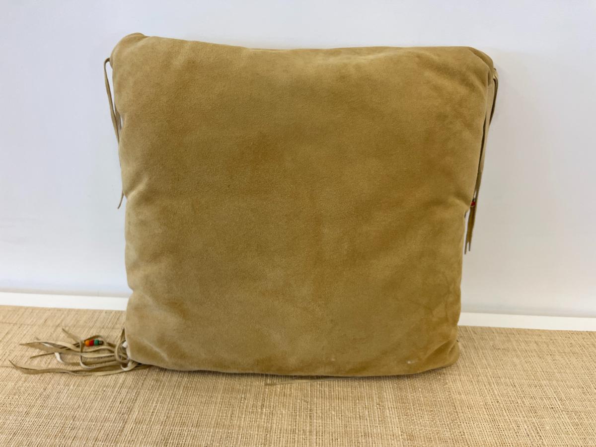 Suede Fringed Western Pillow