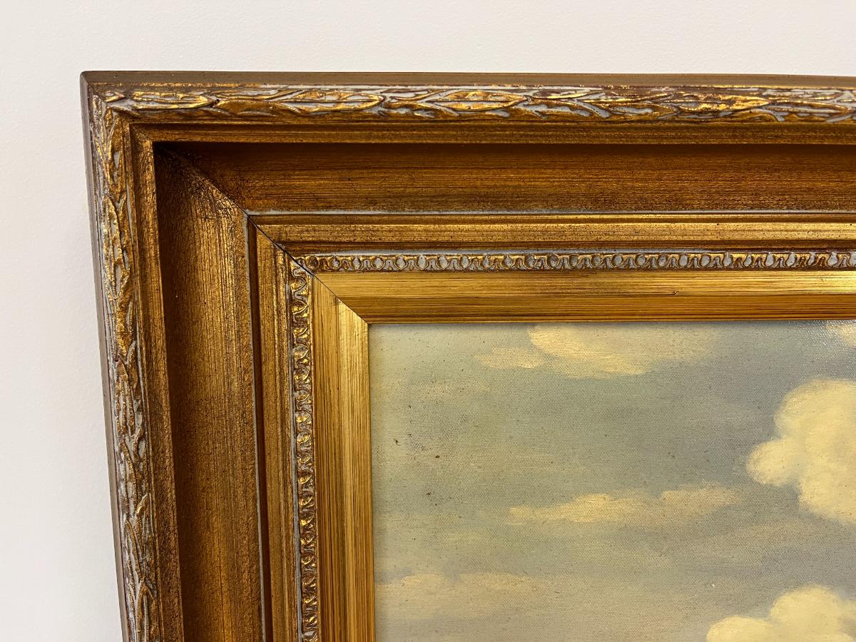 Beautifully Framed Sheep in a Landscape Oil Painting by Borofsky