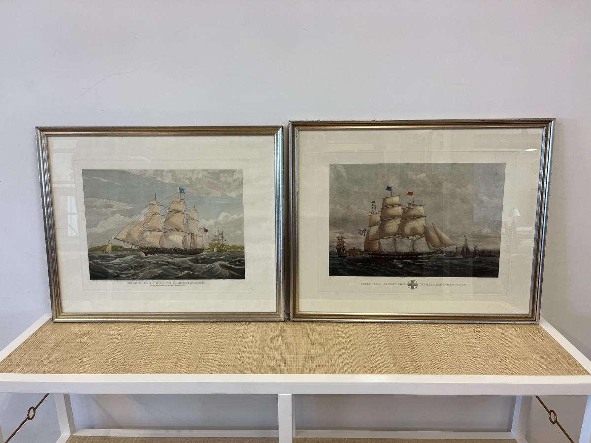 Framed Maritime Engravings of “The Samuel Enderby” & “Yorkshire” of New York c. 1910