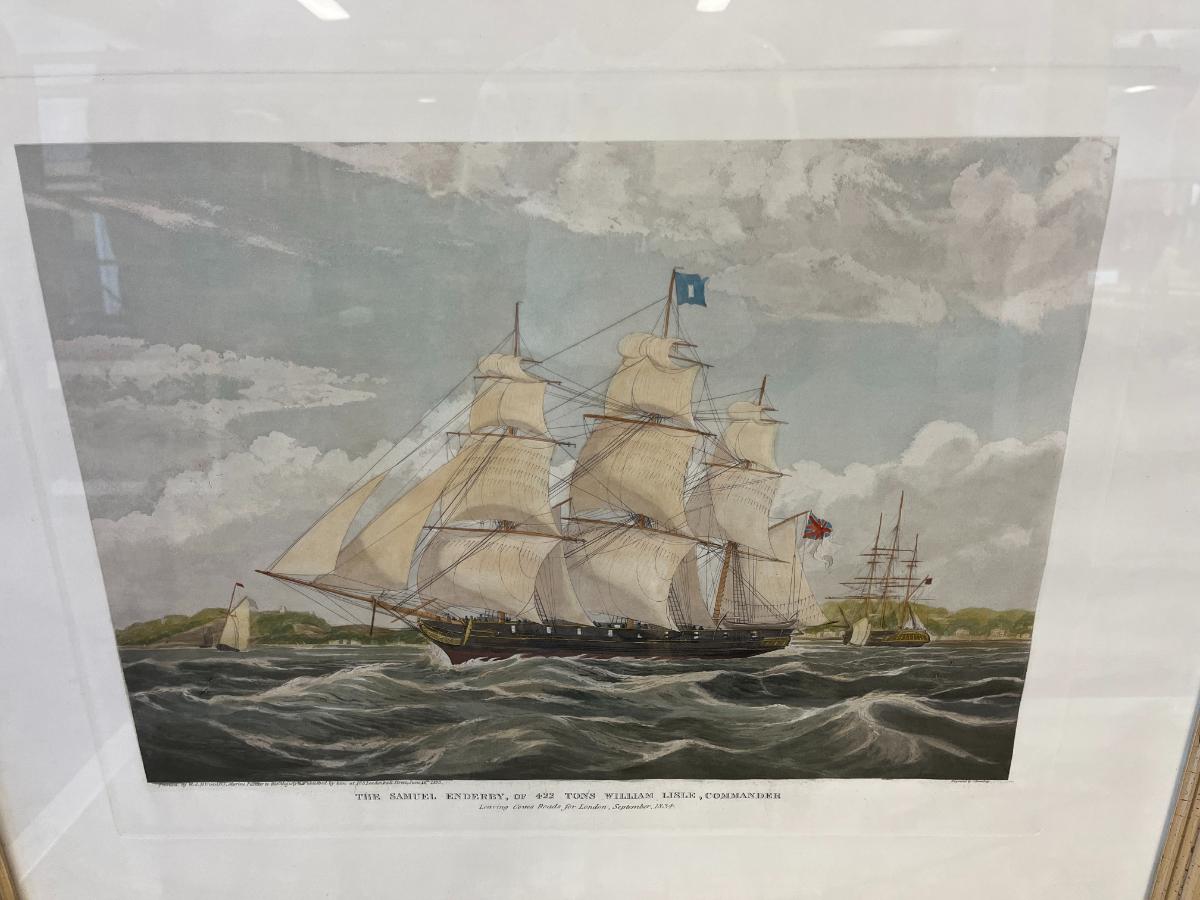 Framed Maritime Engravings of “The Samuel Enderby” & “Yorkshire” of New York c. 1910