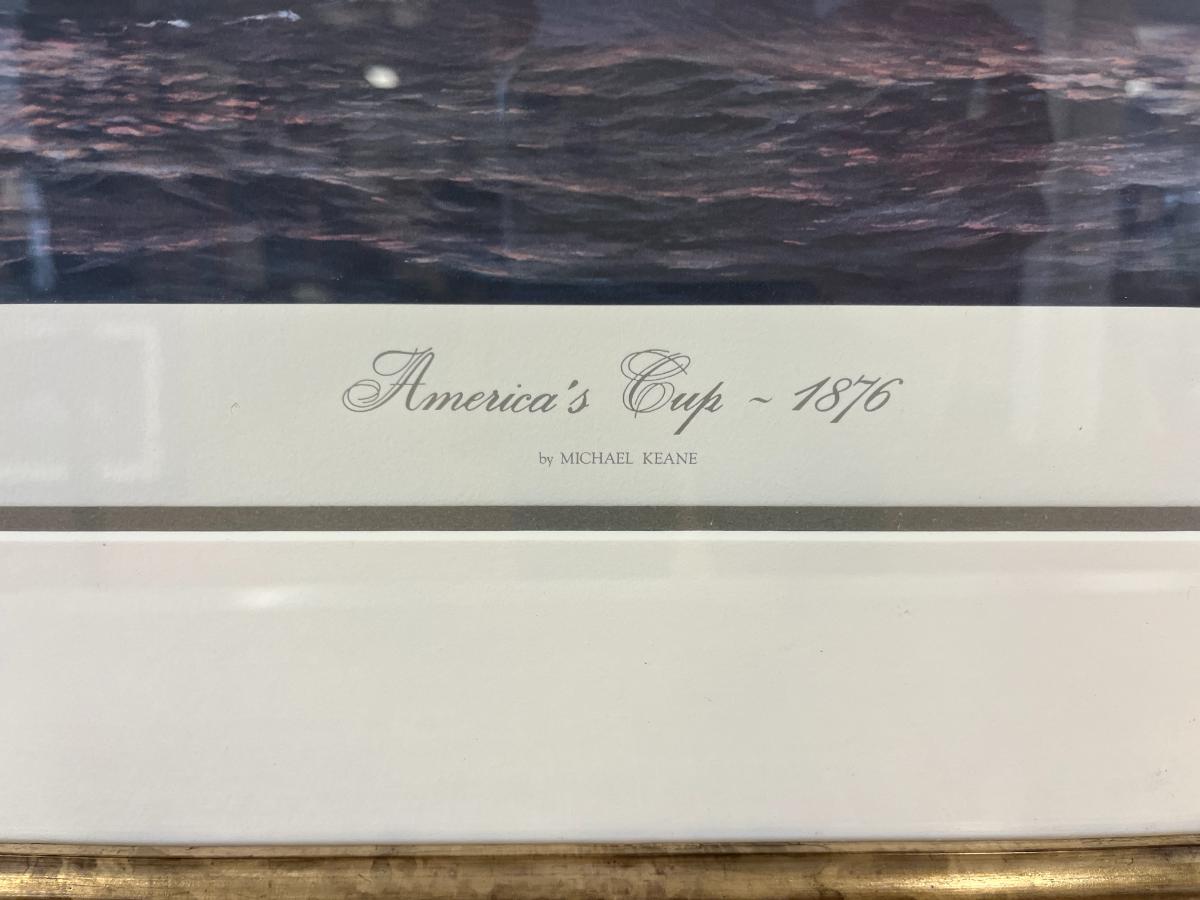 Michael Keane Pencil-Signed Limited Edition Lithographs, “America’s Cup 1876” & “Wung Out”