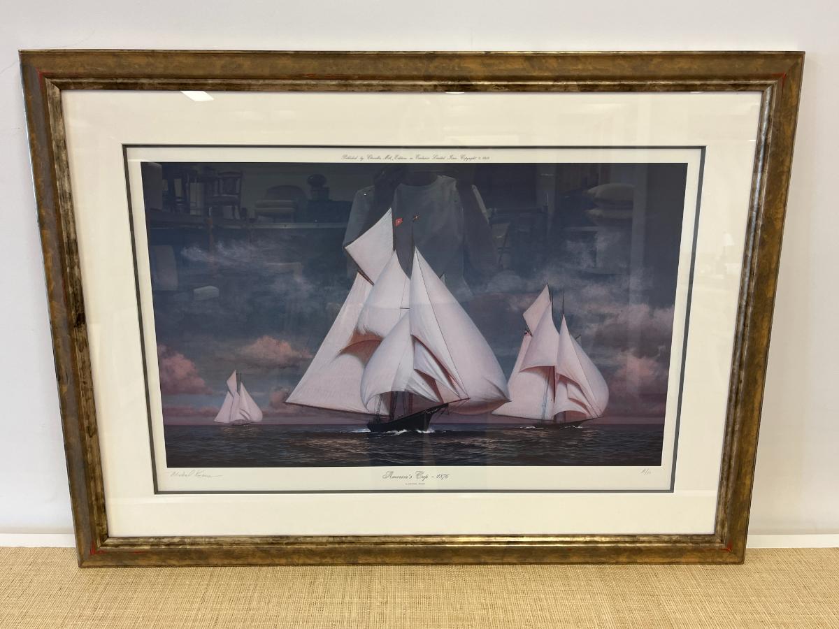 Michael Keane Pencil-Signed Limited Edition Lithographs, “America’s Cup 1876” & “Wung Out”