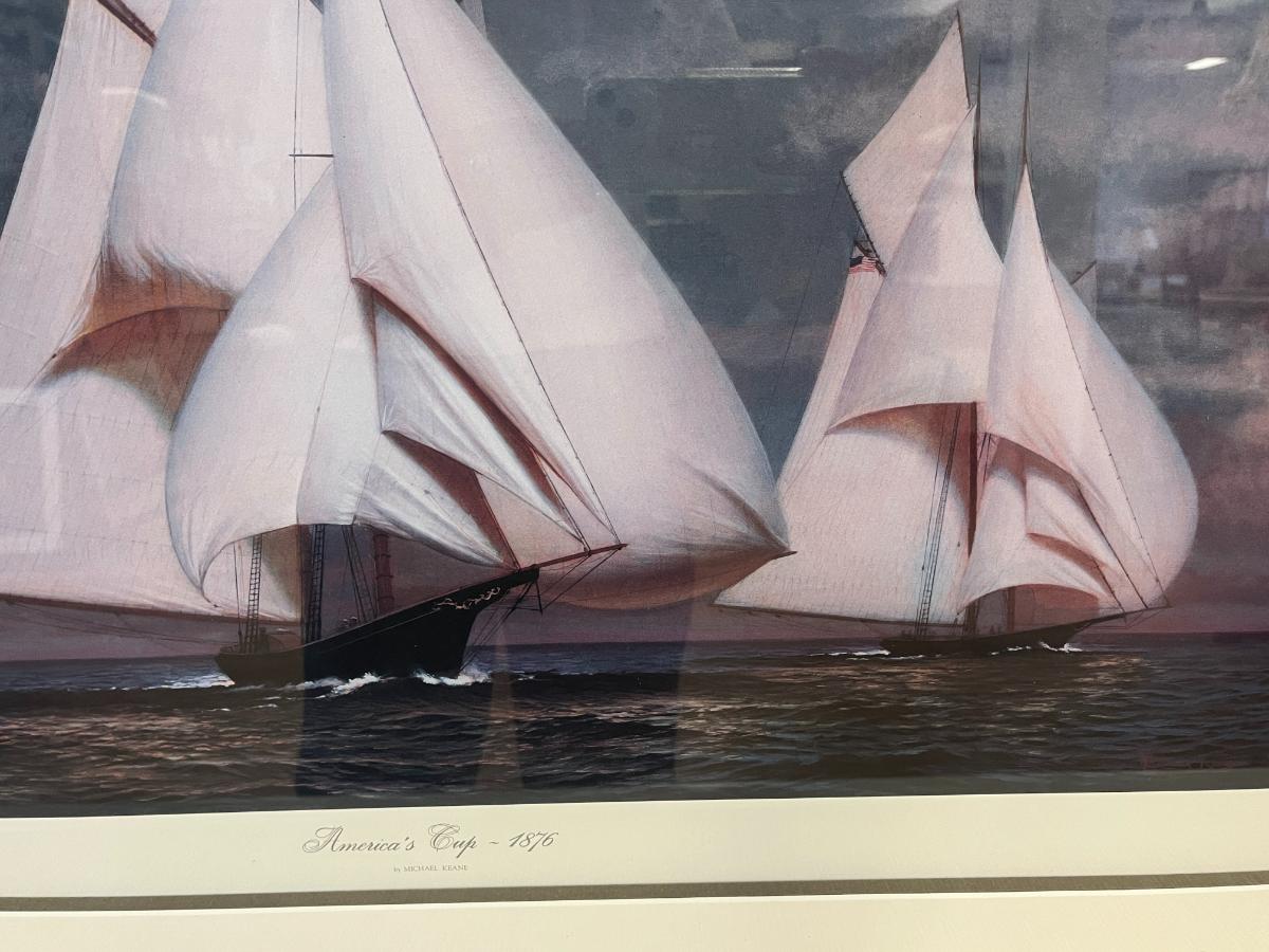 Michael Keane Pencil-Signed Limited Edition Lithographs, “America’s Cup 1876” & “Wung Out”