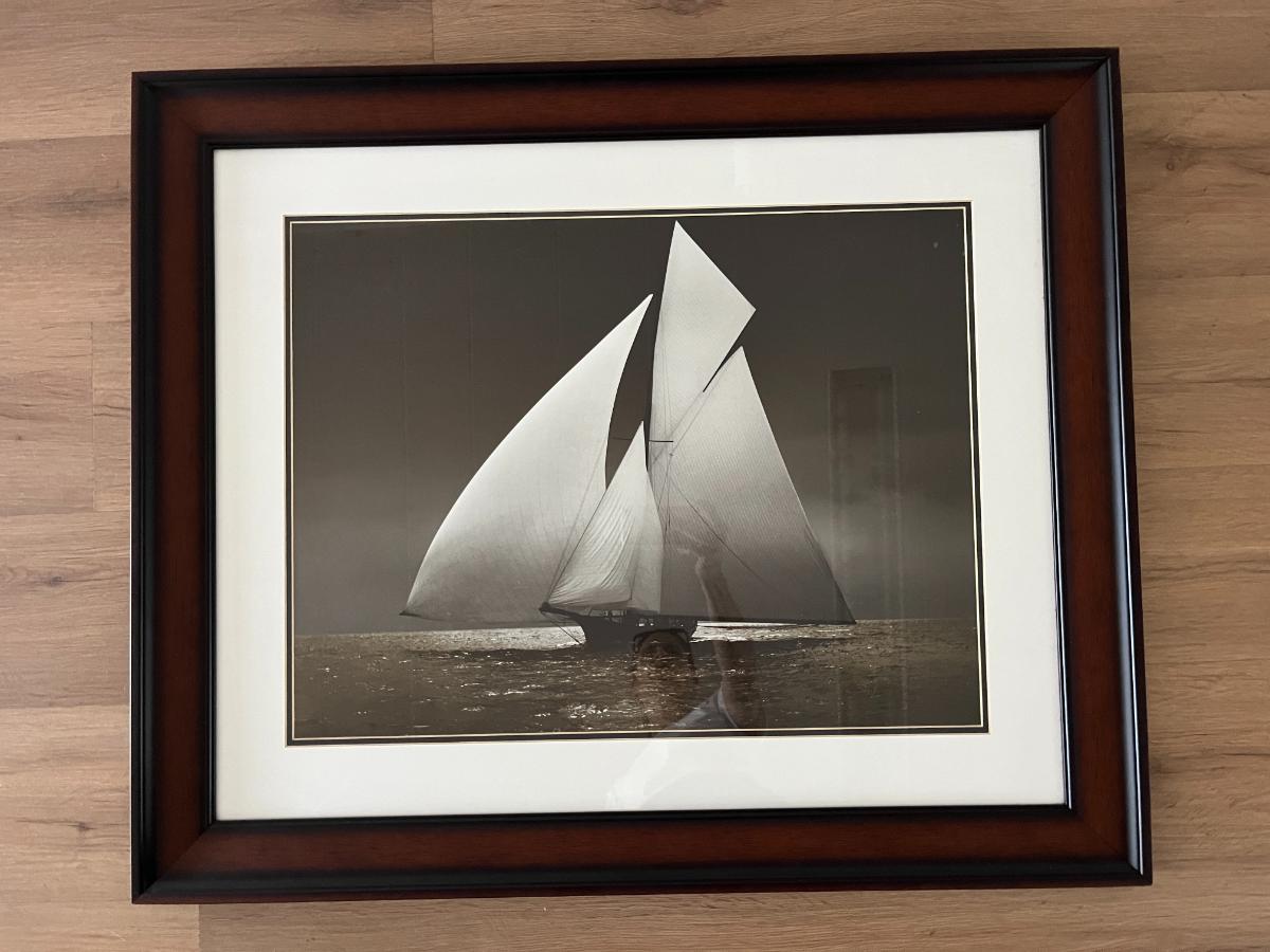 Grand-Scale Gilded Age Framed Yacht Art Prints from Adrien Linford, Set of 4