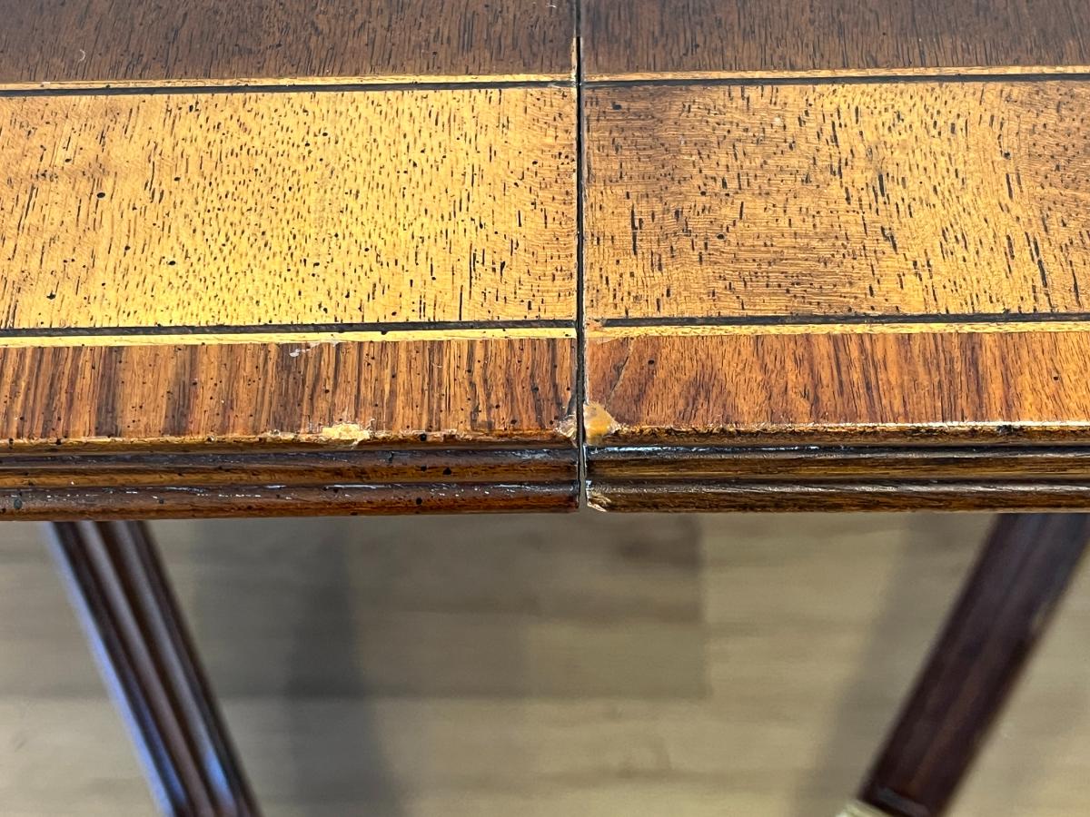 Vintage Henredon Aston Court Banded Mahogany Double Pedestal Dining Table