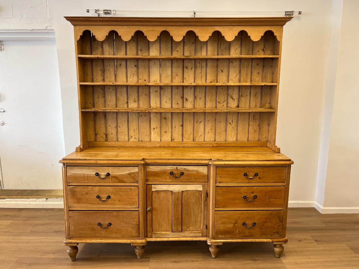 19th C. English Pine Lancashire Dresser