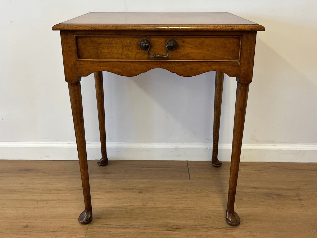 Vintage English Queen Anne Pad Foot Lowboy Side Table