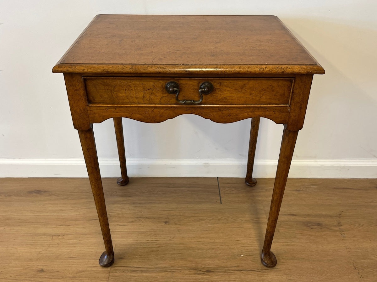 Vintage English Queen Anne Pad Foot Lowboy Side Table