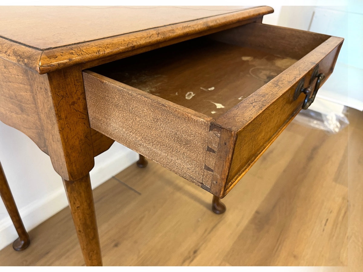 Vintage English Queen Anne Pad Foot Lowboy Side Table