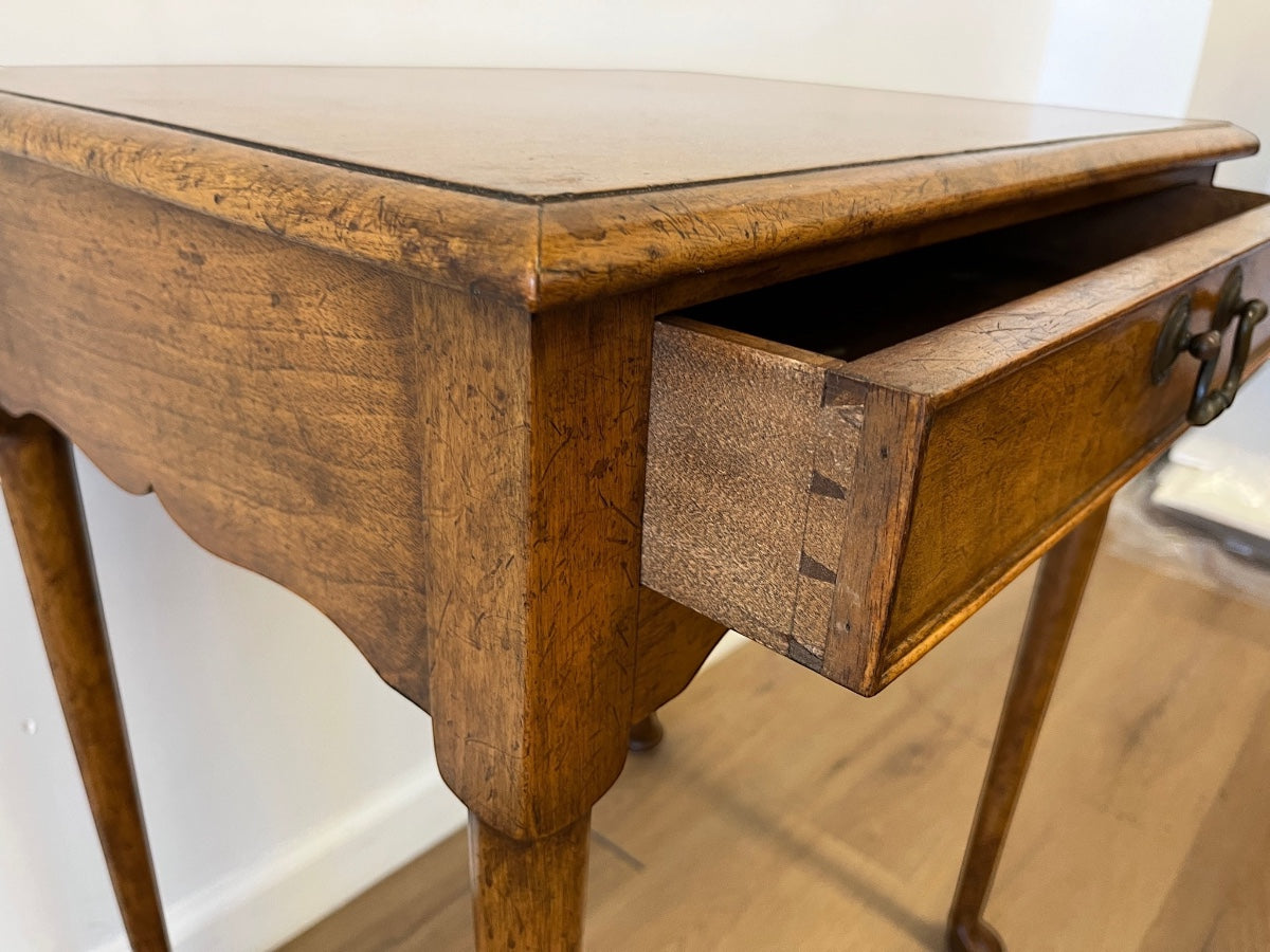 Vintage English Queen Anne Pad Foot Lowboy Side Table