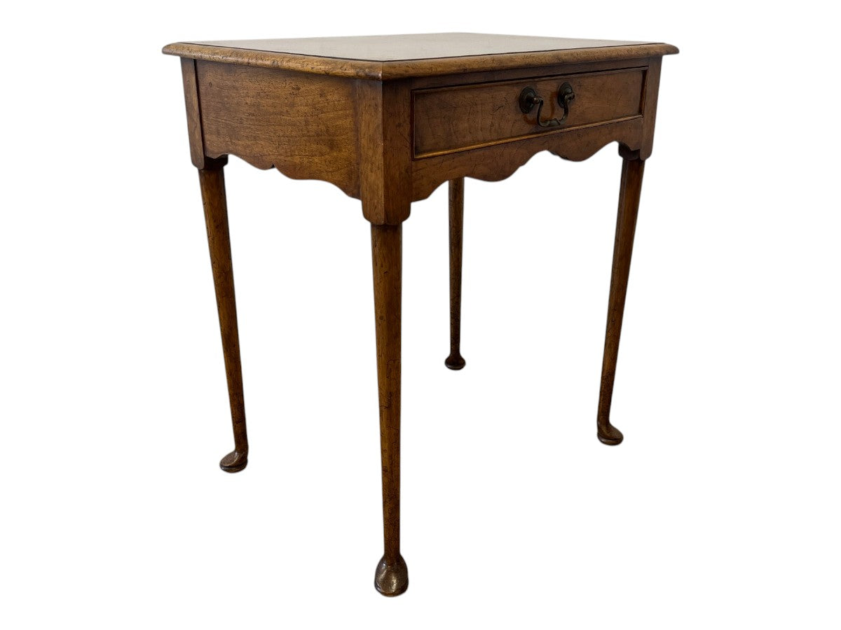 Vintage English Queen Anne Pad Foot Lowboy Side Table