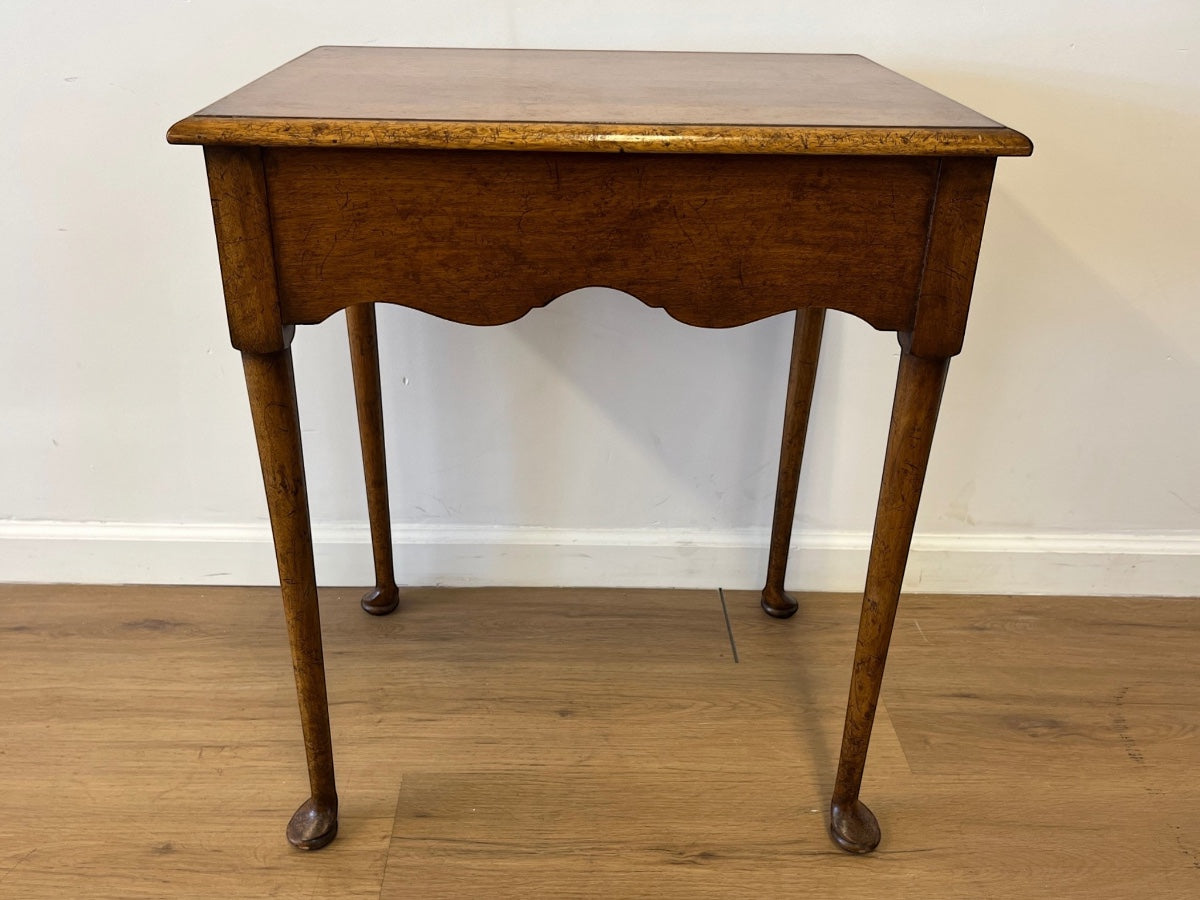 Vintage English Queen Anne Pad Foot Lowboy Side Table