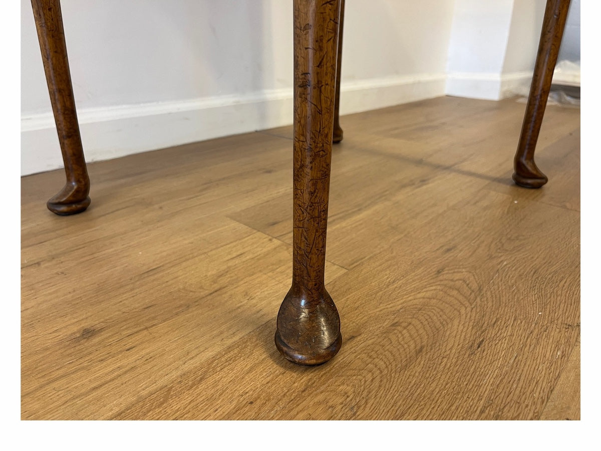 Vintage English Queen Anne Pad Foot Lowboy Side Table