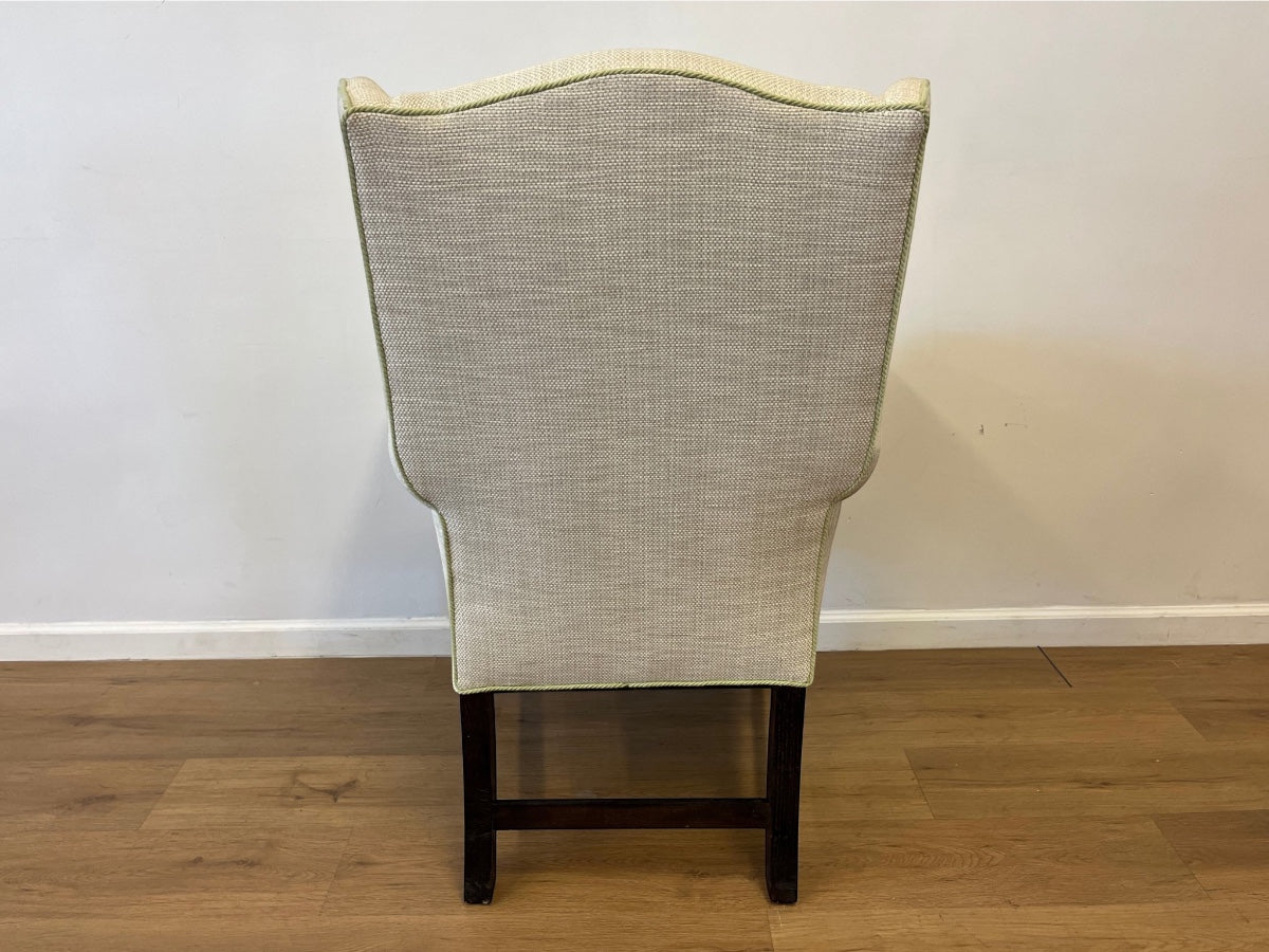 Custom Upholstered Ladies Chippendale Wing Chair