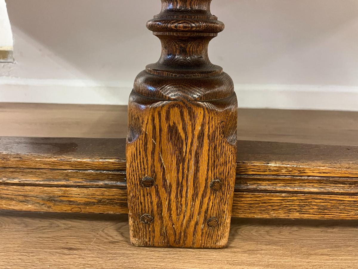Antique Oak Refectory Table with Carved Legs