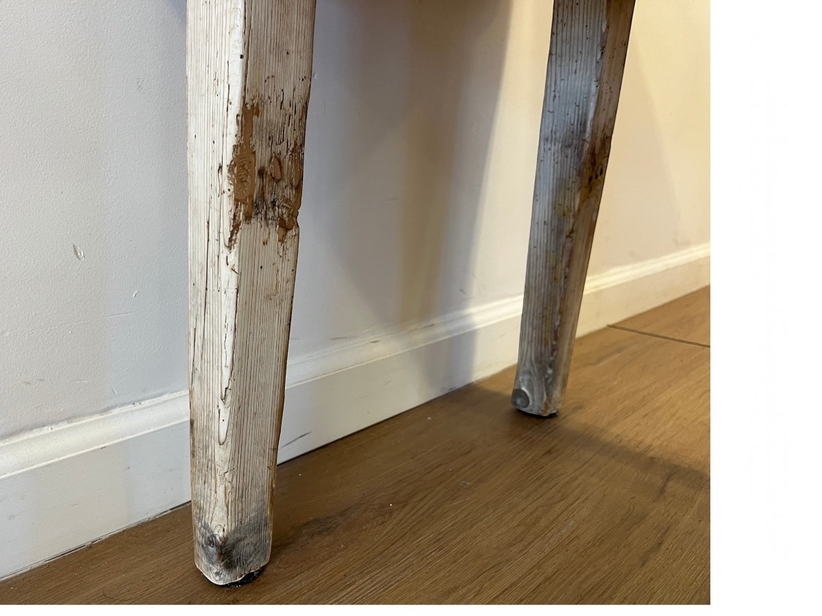 Antique Scandinavian Style Mixed-Wood Slagbord Farmhouse Drop-Leaf Table
