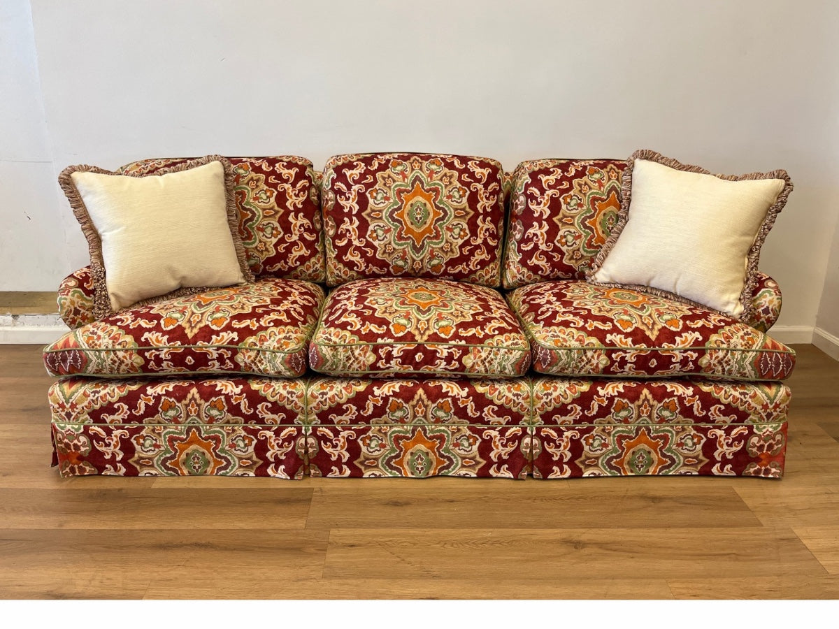 Custom Upholstered Three Seat Down Filled Sofa