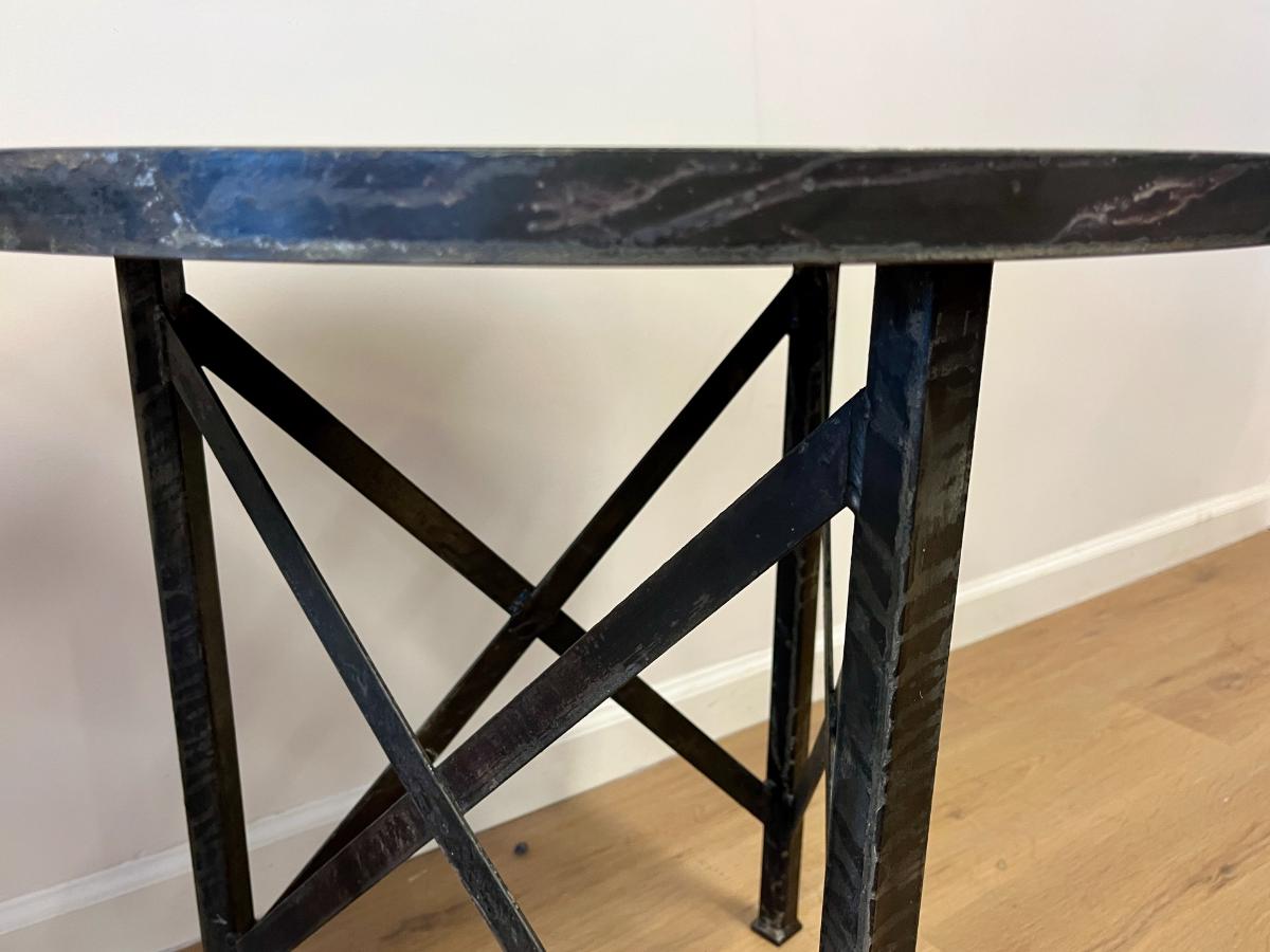 Round Steel Side Tables from Lillian August, Pair