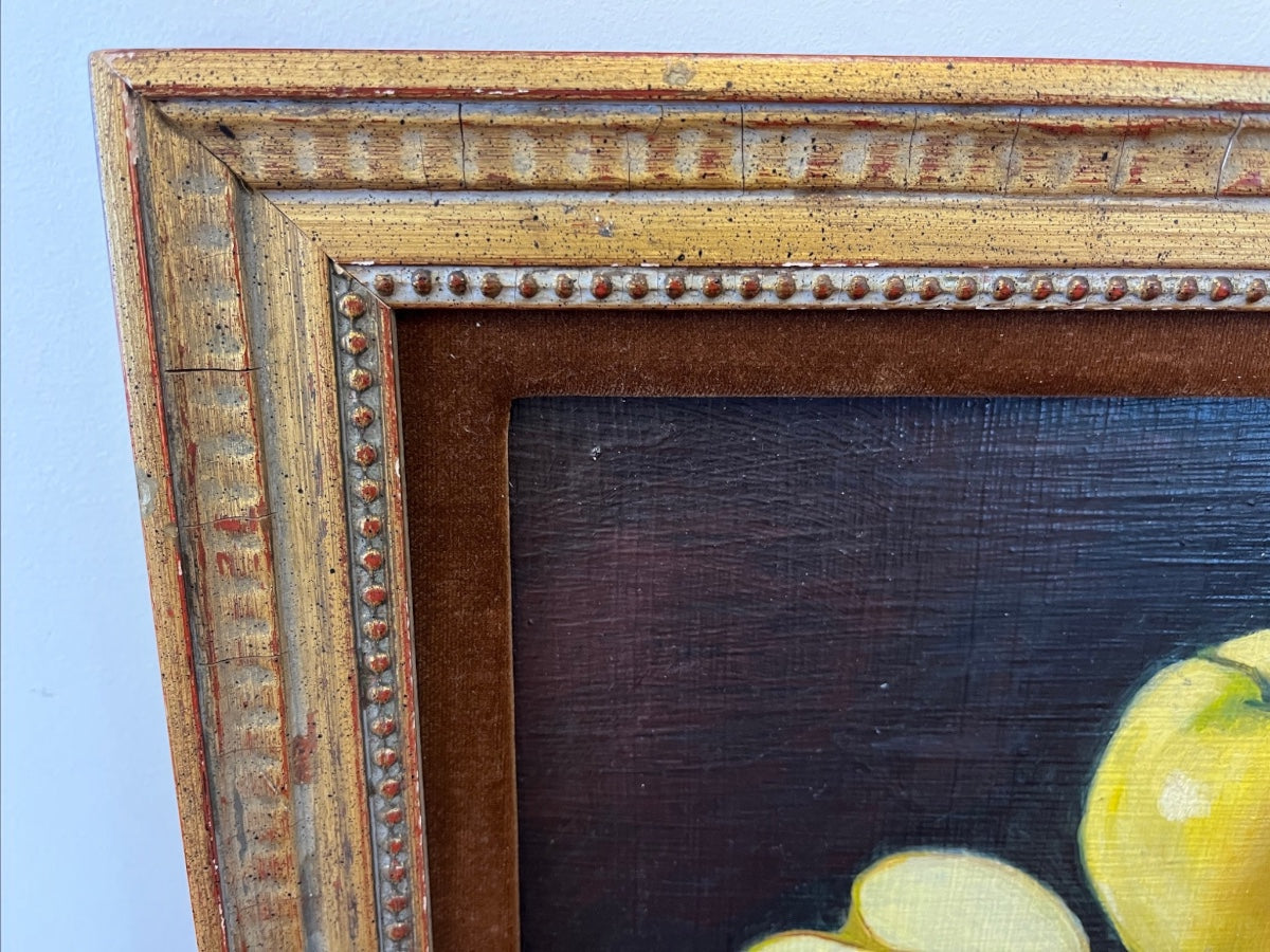 Beautifully Framed Still Life Painting of Apples