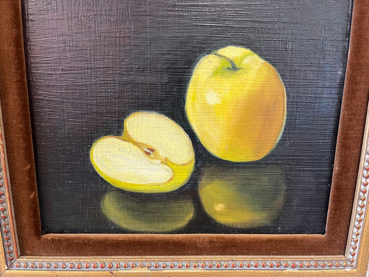Beautifully Framed Still Life Painting of Apples
