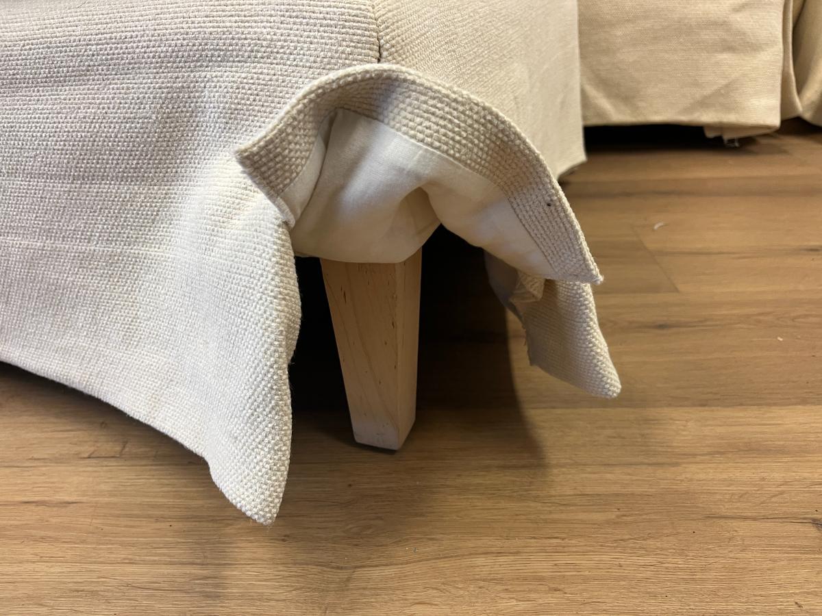 Jonas Ivory Skirted Lounge Chairs & Ottoman