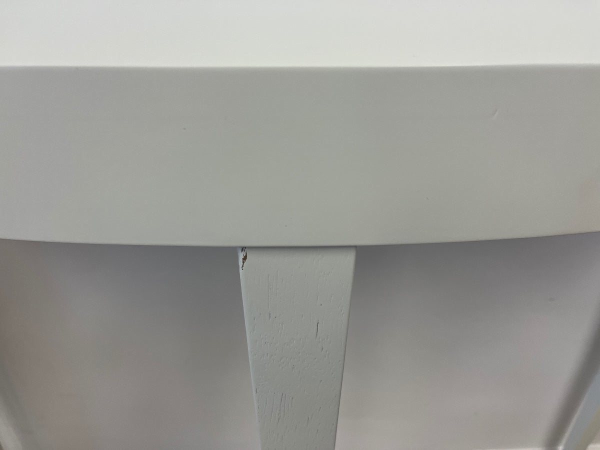 White Demilune Console Table