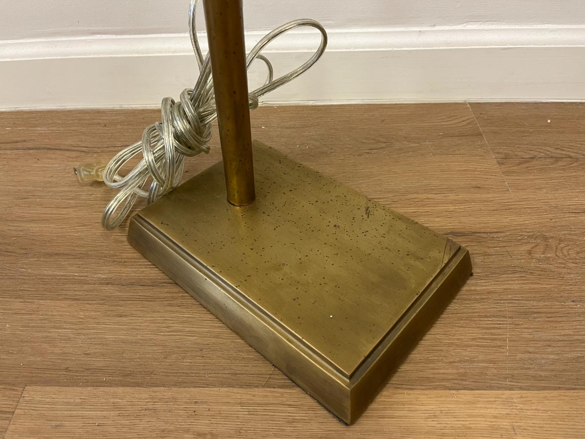 Brass Swing Arm Floor Lamps, Pair