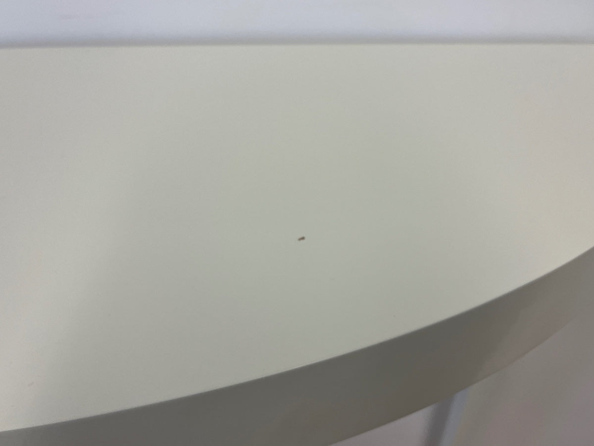 White Demilune Console Table