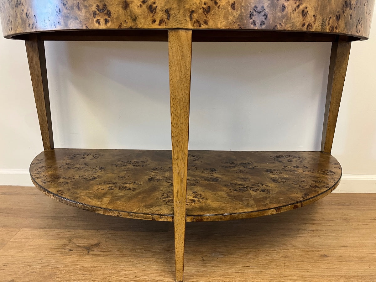Isla Burlwood Demilune Console Table