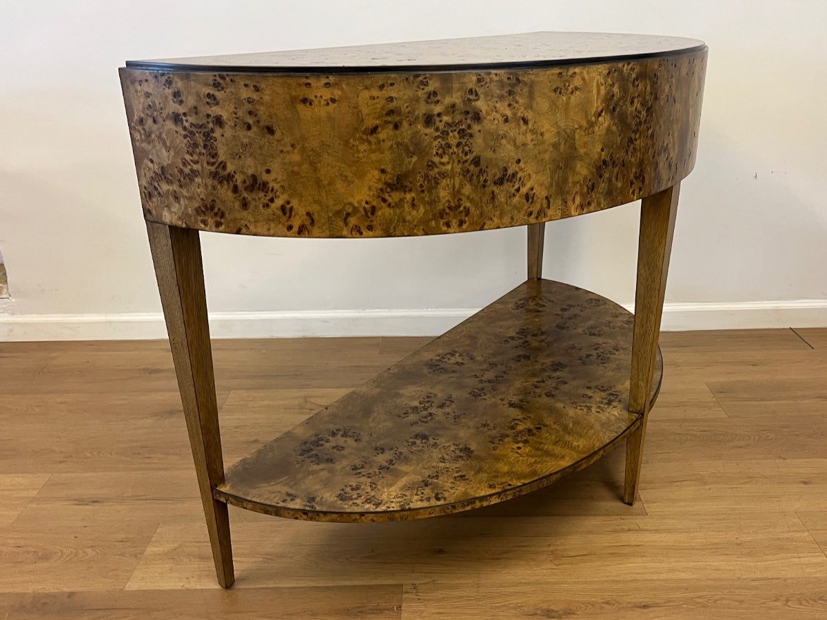 Isla Burlwood Demilune Console Table