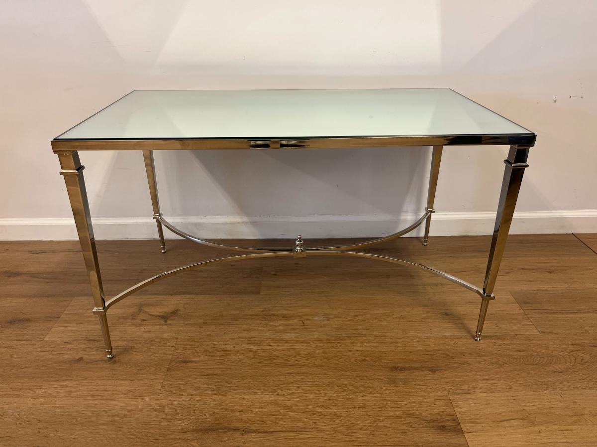 Global Views Nickel and Mirror Coffee Table