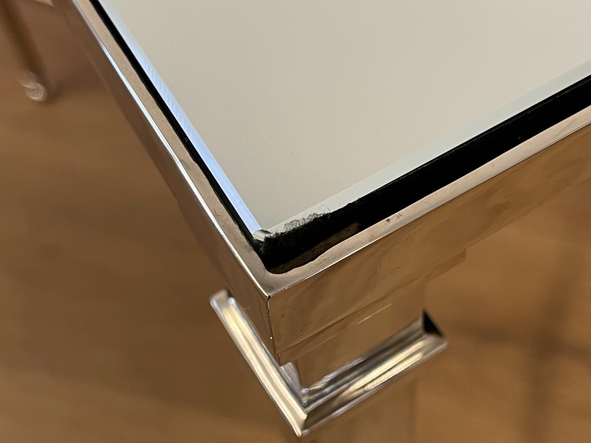 Global Views Nickel and Mirror Coffee Table