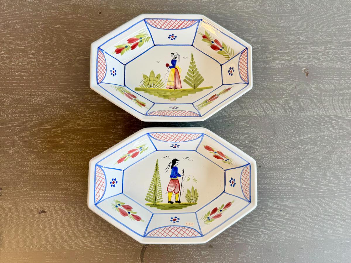 Collection of Vintage Harriett Quimper “Mistral Blue” Hand-Painted Faience Collection