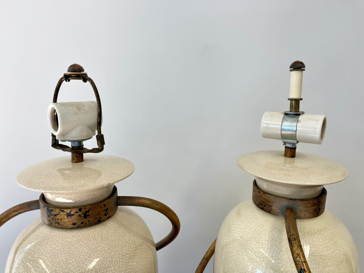 Vintage “Swing” Table Lamps with Metal Shades, Pair