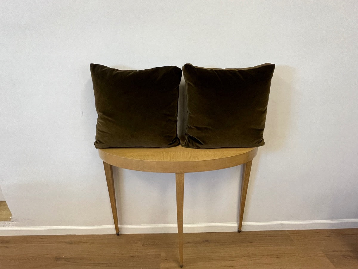 Dark Brown Velvet Pillows, Pair