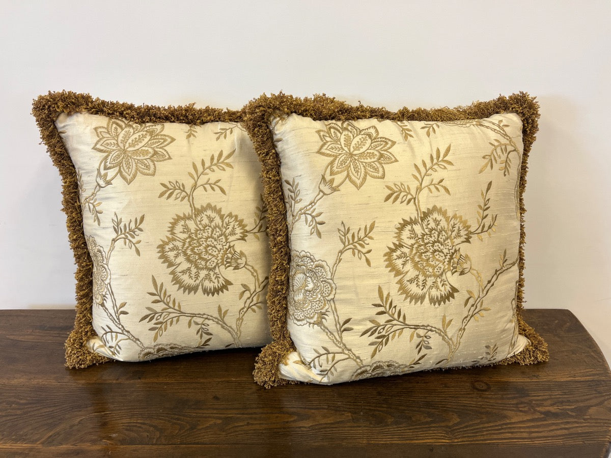 Floral Embroidered Pillows with Fringe, Pair (2 of 2)