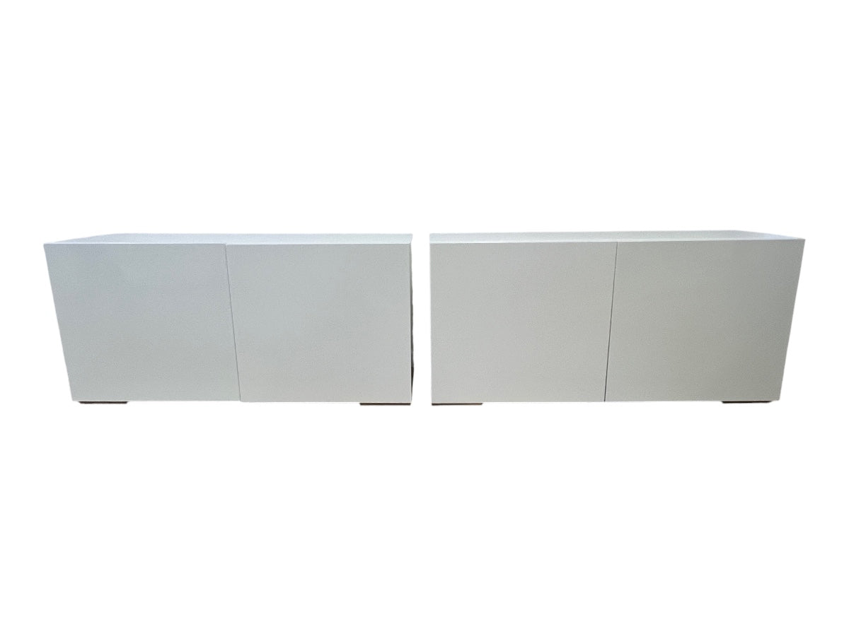 CB2 Fuel White Credenzas, Pair