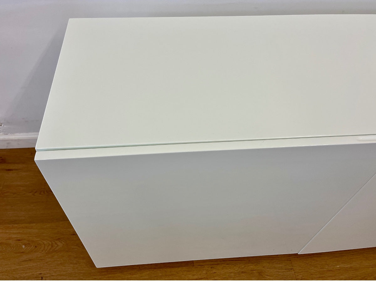 CB2 Fuel White Credenzas, Pair